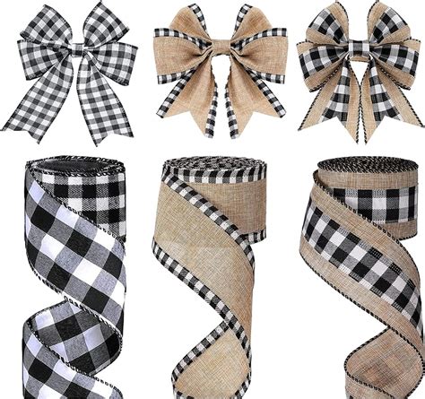 plaid buffalo ribbon|3 rolls buffalo plaid ribbon.